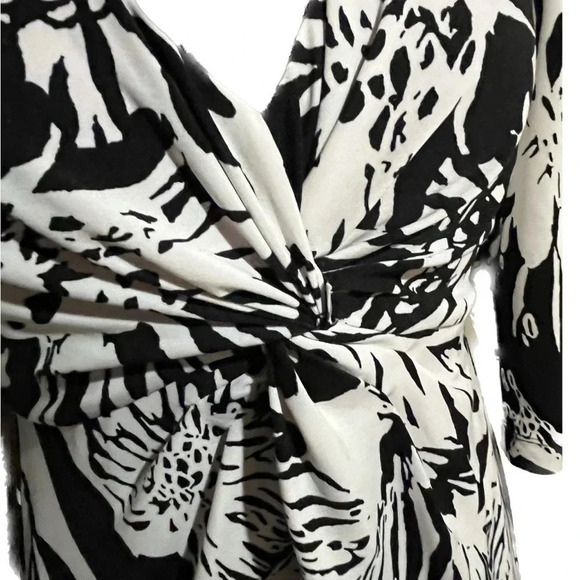 Donna Ricco black and white patterned twist-knit front sz 6 - Picture 3 of 6